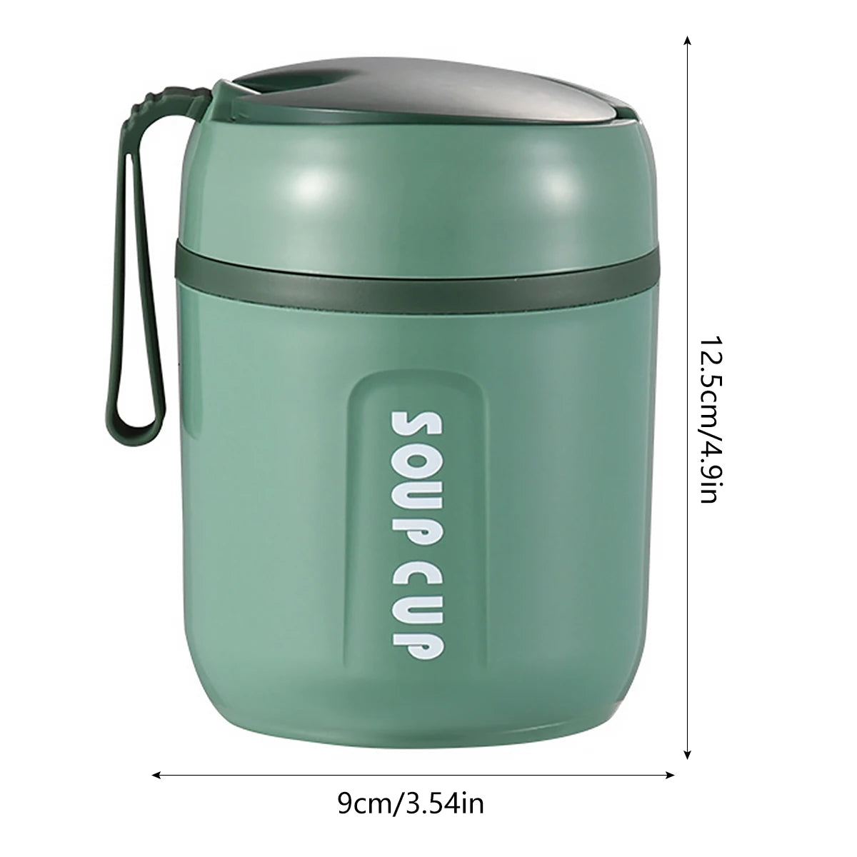 480ml Lunch Flask Stainless Steel Thermos Cup With Foldable Spoon Portable Food Flask Leak Proof Soup Flask For Kids Adult