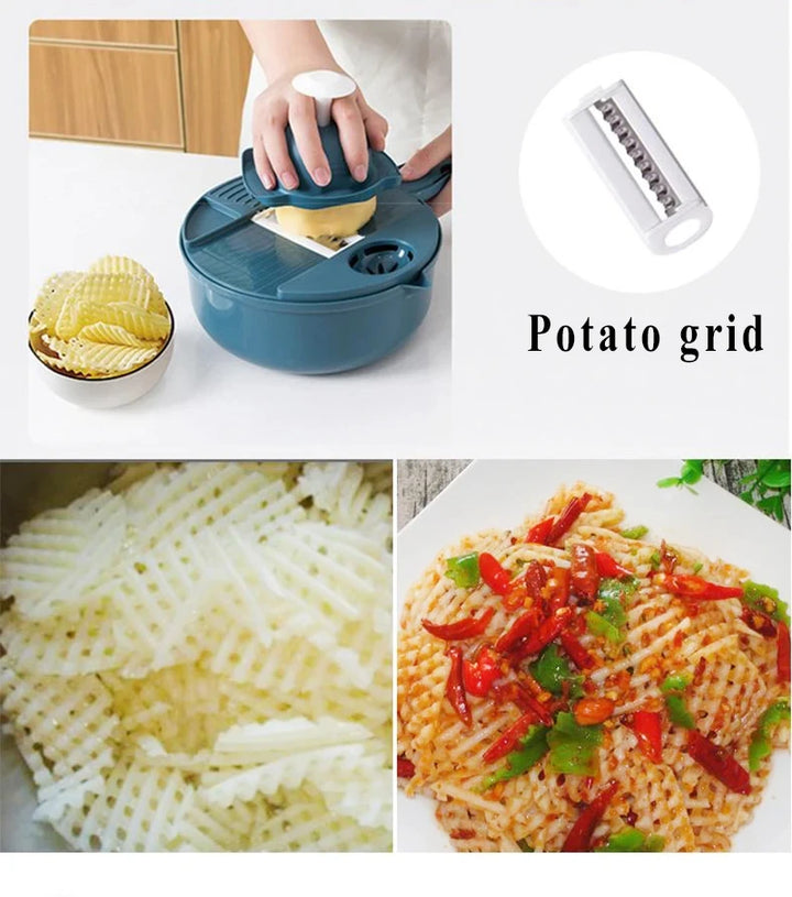 9 in 1 Vegetable Cutter Multi-Functional Potatoes Manually Cut Shred Slicer Grater Kitchenware Acceesories Tools - Eagle 