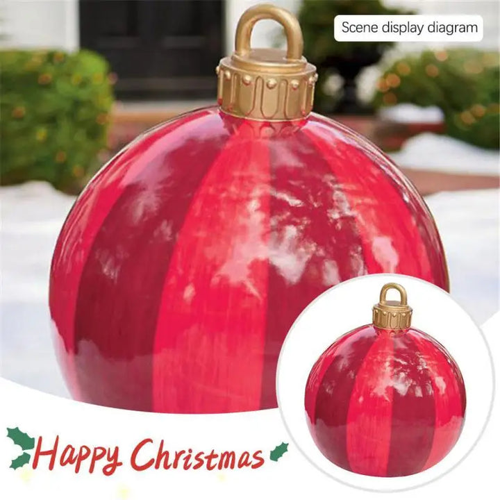 60cm Outdoor Christmas Inflatable Decorated Ball PVC Giant Big Large Balls Party Xmas Tree Decorations Toy Ball Without Light - Eagle 