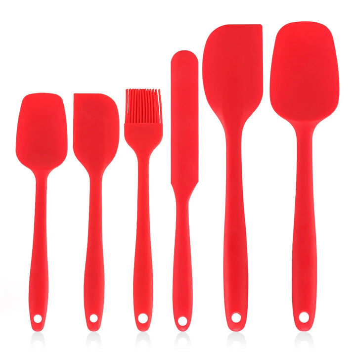 6 Pieces Silicone Spatula Set Food Grade Non Stick Heat Resistant Spatulas Turner for Cooking Baking Mixing Baking Tools - Eagle 