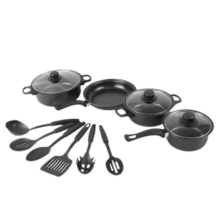 13pcs Durable Non Stick Cookware Set Multifunctional Kitchen Utensil Soup Milk Pot Maifanstone Frying Pan Household - Eagle 