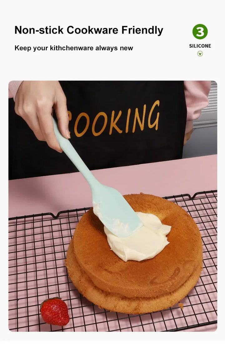 6 Pieces Silicone Spatula Set Food Grade Non Stick Heat Resistant Spatulas Turner for Cooking Baking Mixing Baking Tools - Eagle 