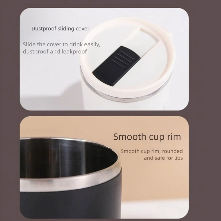 Double-Wall Mug 304 Stainless Steel with Drinking Straw Insulated Coffee Cup Large Capacity Heat-resistant Thermal Water Cup - Eagle 