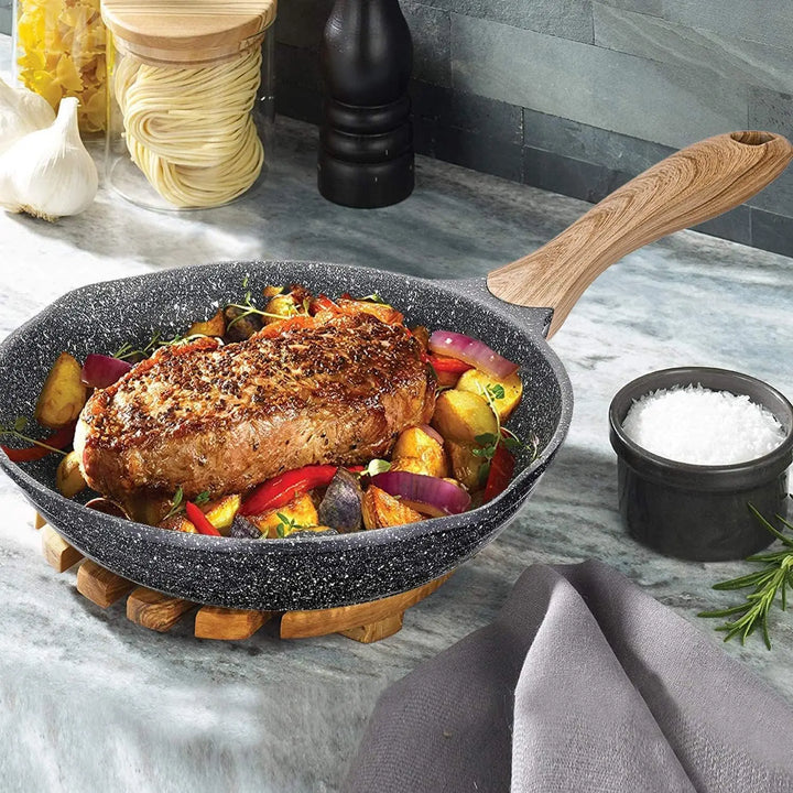 Pots and Pans Set Non Stick Induction Cookware Sets, 19 Pcs w/Frying Pan, Saucepan, Sauté Pan, Griddle Pan, PFOA Free - Eagle 