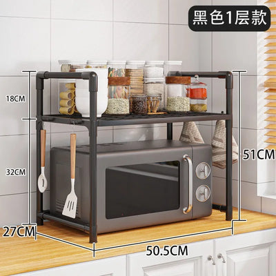 Kitchen with armrest, hook, seasoning sorting rack, microwave oven rack, widened and thickened oven, bread machine storage rack