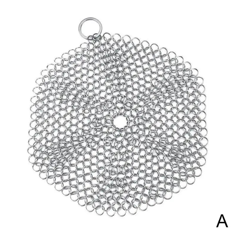 Kitchen Cleaning Ring Stainless Steel Cleaner Chainmail Scrubber Brush Pan Net Home Cookware Reusable Washing Net Cleaning Tool
