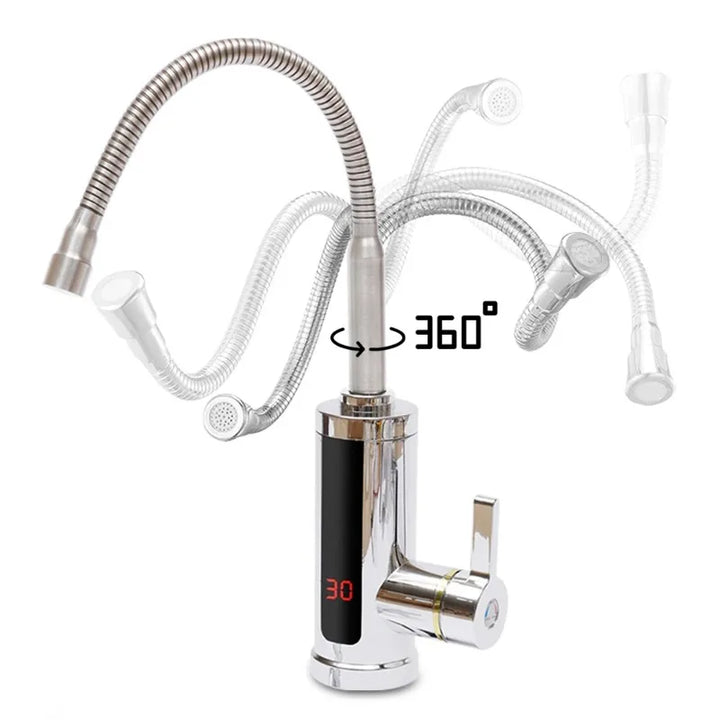 Electric Water Heater Tap – 3KW, 360° Rotating Faucet with LCD - Eagle 