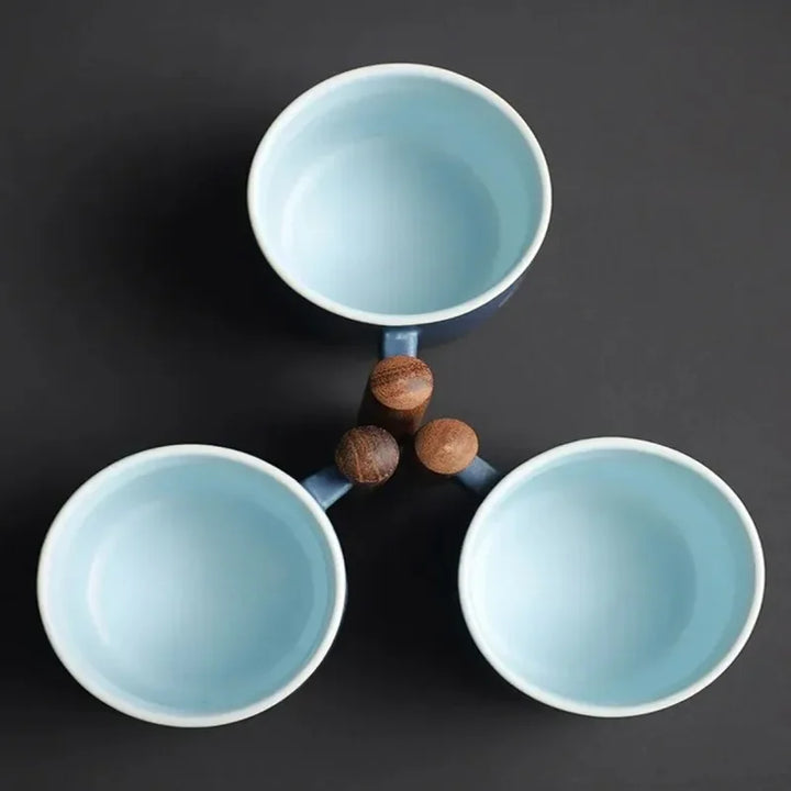 Creative Handmade Exquisite Coffee Cup Vintage Coffee Cup With Wooden Handle Mug Cups Mugs Drinkware Kitchen Dining Bar Home - Eagle 