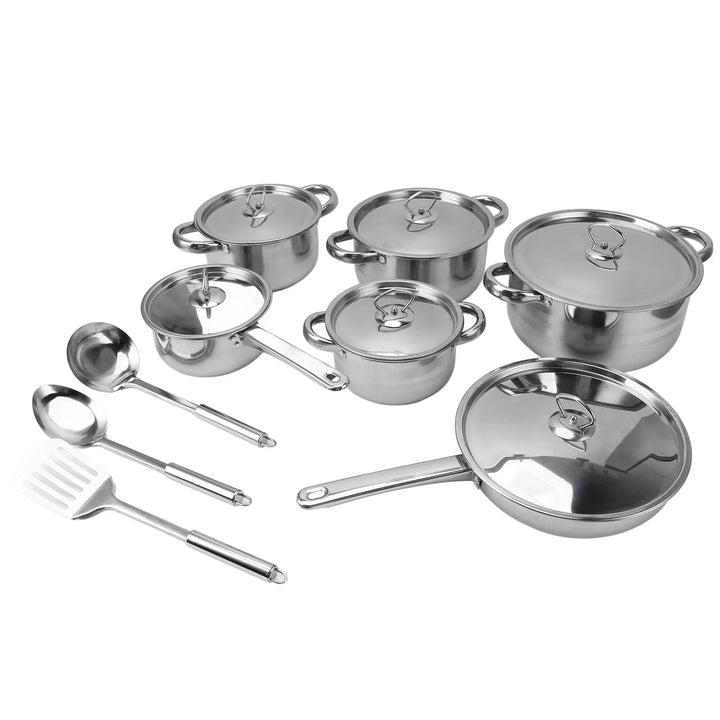 Stainless Steel Cookware Set Kitchen Cookware Set Stainless Steel Pots Pans Set with Soup Pot Saute Pan Lids for Home Cooking - Eagle 