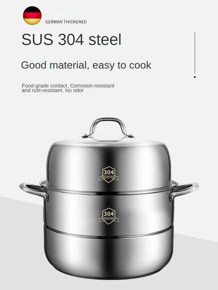 New Product 304 Stainless Steel Steamer Pot Soup Set Stainless Steel Cooker Cooking Soup Pot Steamer Pot - Eagle 