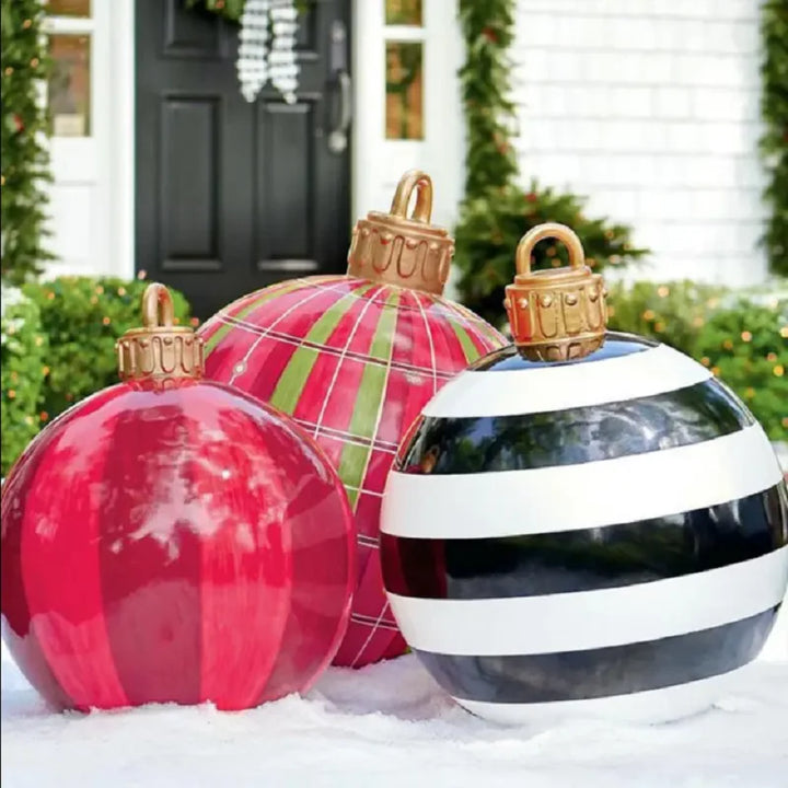 60cm Outdoor Christmas Inflatable Decorated Ball PVC Giant Big Large Balls Party Xmas Tree Decorations Toy Ball Without Light - Eagle 
