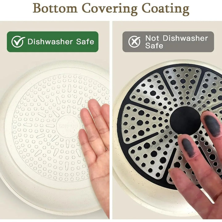 21Piece Ceramic Cookware Set with Detachable Handles for Healthy Cooking NonStick NonToxic PFAS PFOA PTFE Free Suitable for Dis - Eagle 