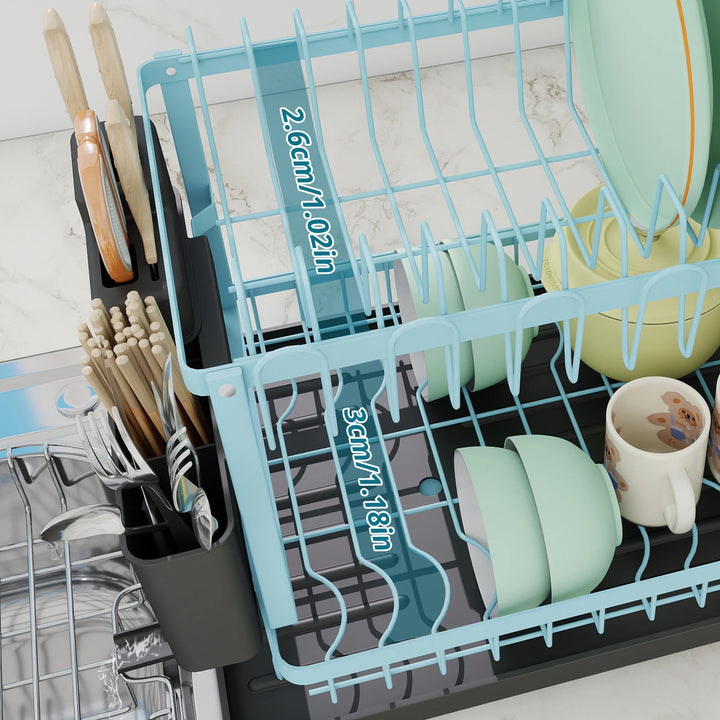 Pink Dish rack, kitchen storage organizer for bowls and plates, snap-on design, no drilling install, trendy home appliance - Eagle 