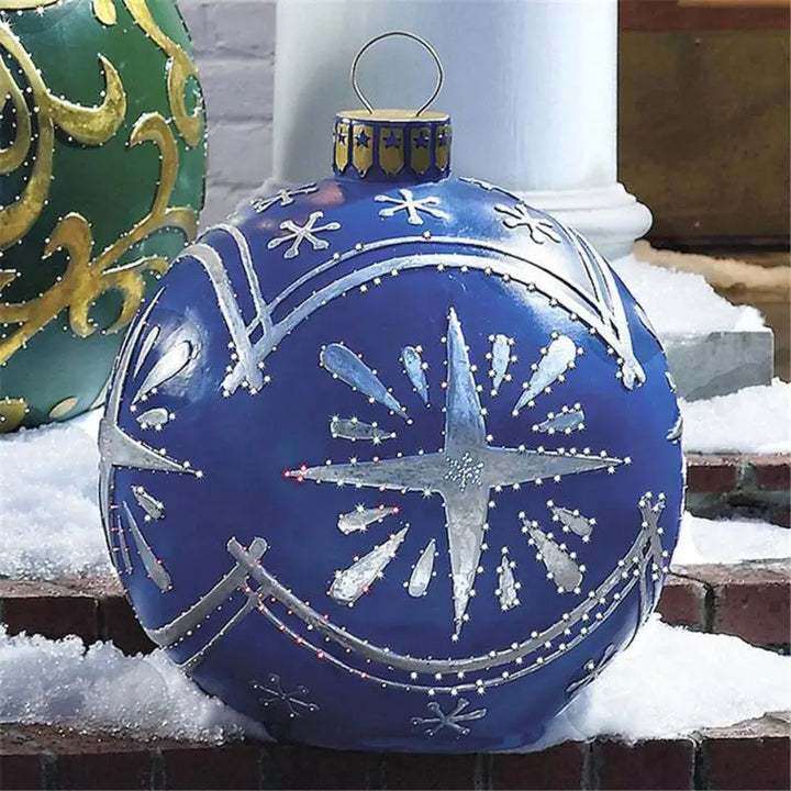 60cm Outdoor Christmas Inflatable Decorated Ball PVC Giant Big Large Balls Party Xmas Tree Decorations Toy Ball Without Light - Eagle 