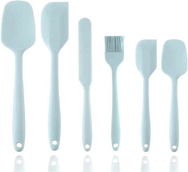 6 Pieces Silicone Spatula Set Food Grade Non Stick Heat Resistant Spatulas Turner for Cooking Baking Mixing Baking Tools - Eagle 