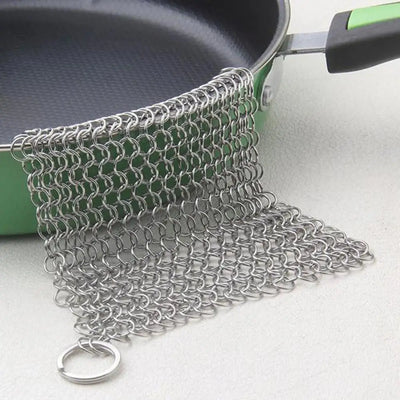 Kitchen Cleaning Ring Stainless Steel Cleaner Chainmail Scrubber Brush Pan Net Home Cookware Reusable Washing Net Cleaning Tool