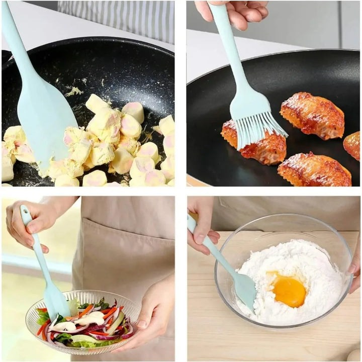 6 Pieces Silicone Spatula Set Food Grade Non Stick Heat Resistant Spatulas Turner for Cooking Baking Mixing Baking Tools - Eagle 