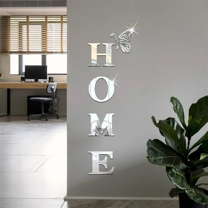 HOME Logo 3D Mirror Sticker – Stylish Wall Art - Eagle 