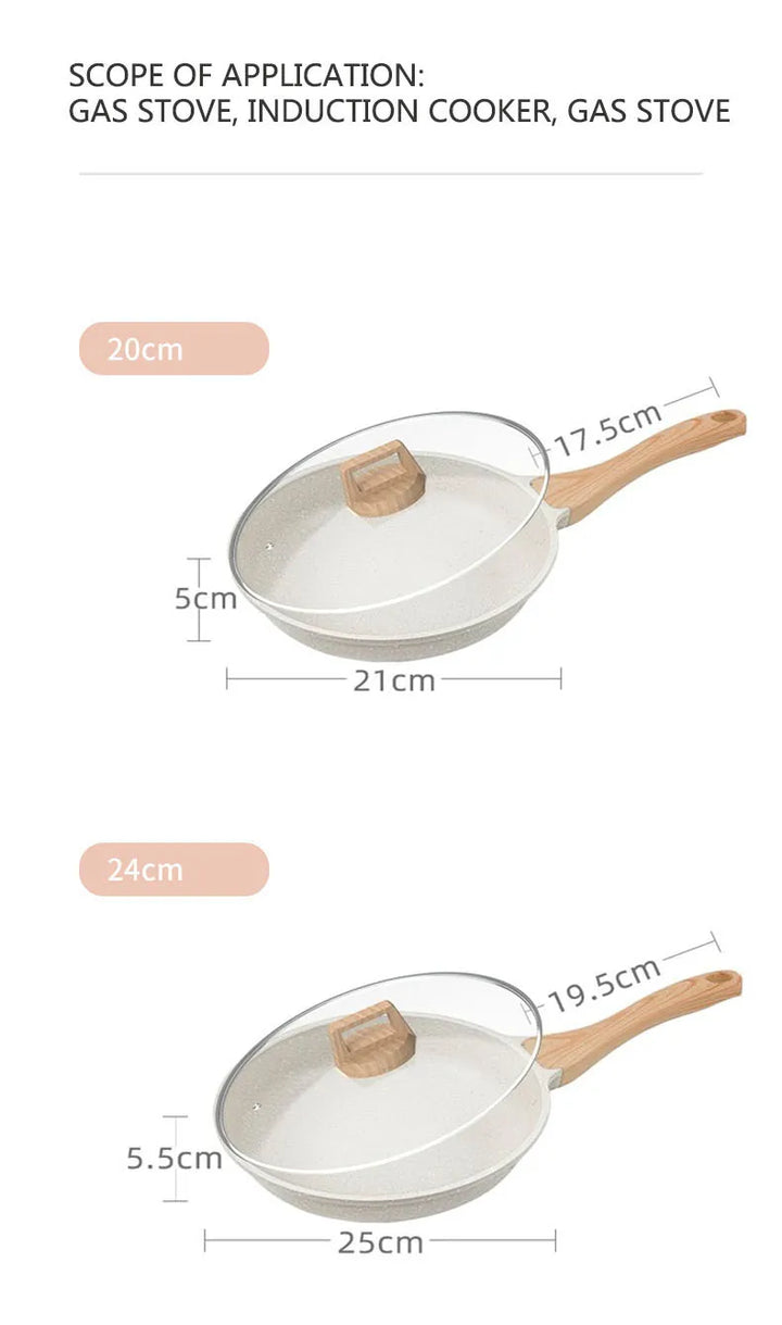 Durable Frying Pan Wok Pan Non-stick Ceramic Pot Induction Gas Stove Universal Cookware Steak Cooking Saucepan Nonstick Pan - Eagle 