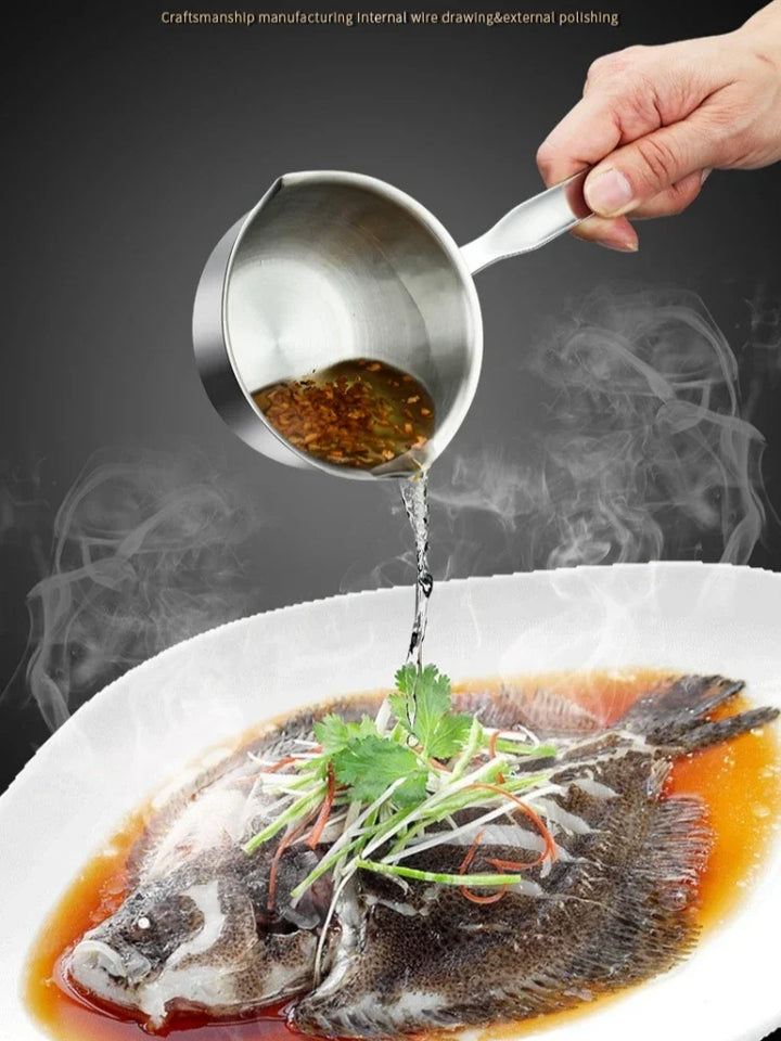 1Pcs Stainless Steel Oil Pot Wooden/Steel Handle Mini Soup Milk Pots Thicken Small Saucepan Cooking Tools Kitchen Accessories - Eagle 