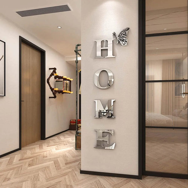 HOME Logo 3D Mirror Sticker – Stylish Wall Art - Eagle 